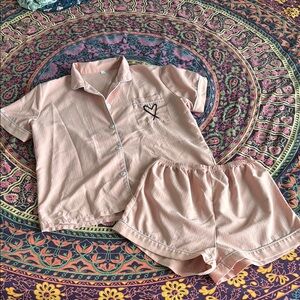 Pink Short Sleeve Pajama Set